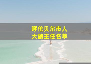 呼伦贝尔市人大副主任名单