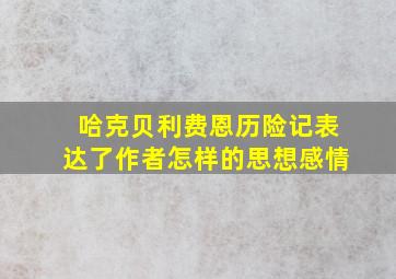 哈克贝利费恩历险记表达了作者怎样的思想感情