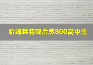 哈姆莱特观后感800高中生