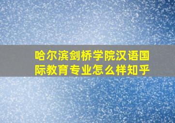 哈尔滨剑桥学院汉语国际教育专业怎么样知乎