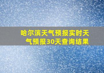 哈尔滨天气预报实时天气预报30天查询结果