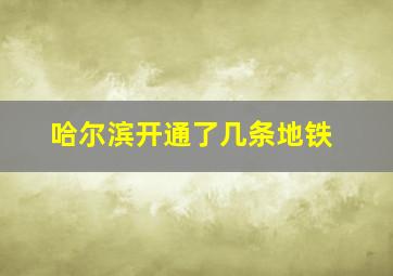 哈尔滨开通了几条地铁