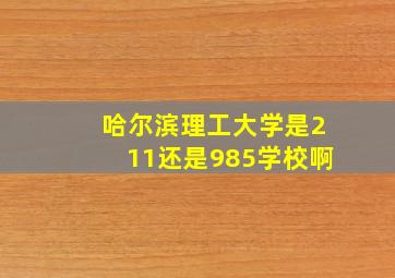 哈尔滨理工大学是211还是985学校啊