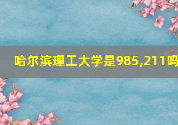 哈尔滨理工大学是985,211吗