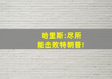 哈里斯:尽所能击败特朗普!