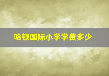 哈顿国际小学学费多少