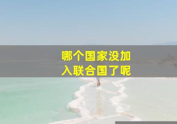 哪个国家没加入联合国了呢