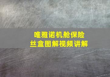 唯雅诺机舱保险丝盒图解视频讲解