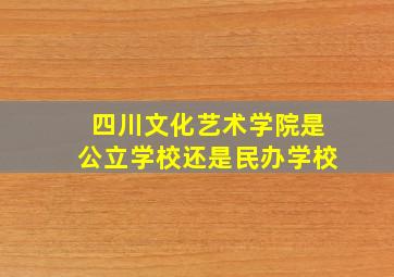 四川文化艺术学院是公立学校还是民办学校