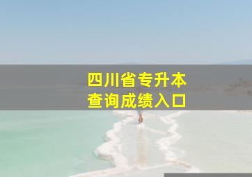 四川省专升本查询成绩入口