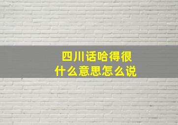 四川话哈得很什么意思怎么说