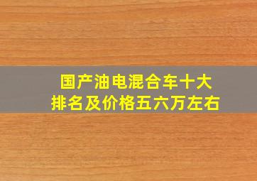 国产油电混合车十大排名及价格五六万左右