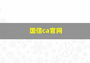 国信ca官网