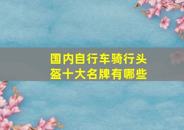 国内自行车骑行头盔十大名牌有哪些