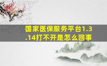 国家医保服务平台1.3.14打不开是怎么回事