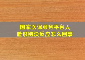 国家医保服务平台人脸识别没反应怎么回事