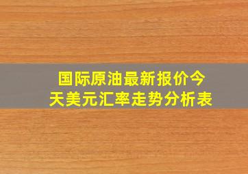 国际原油最新报价今天美元汇率走势分析表