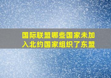 国际联盟哪些国家未加入北约国家组织了东盟