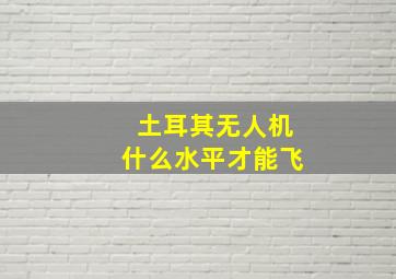 土耳其无人机什么水平才能飞