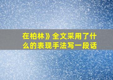 在柏林》全文采用了什么的表现手法写一段话