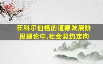 在科尔伯格的道德发展阶段理论中,社会契约定向