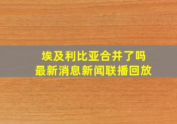 埃及利比亚合并了吗最新消息新闻联播回放