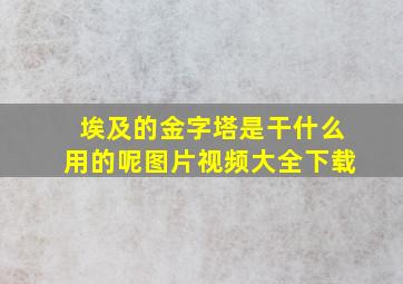 埃及的金字塔是干什么用的呢图片视频大全下载