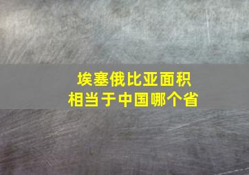 埃塞俄比亚面积相当于中国哪个省