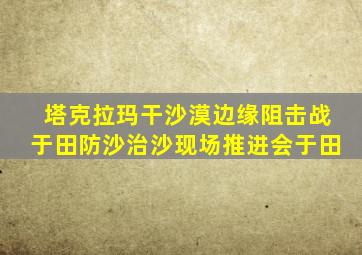 塔克拉玛干沙漠边缘阻击战于田防沙治沙现场推进会于田