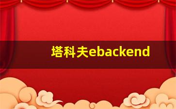 塔科夫ebackend