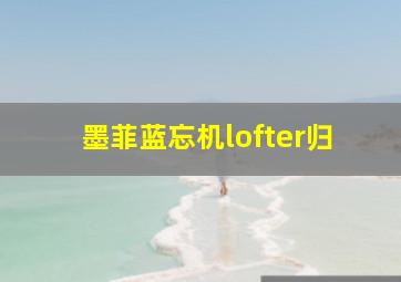 墨菲蓝忘机lofter归