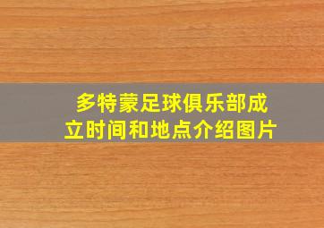 多特蒙足球俱乐部成立时间和地点介绍图片