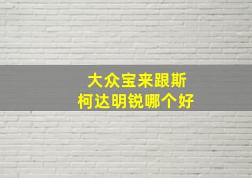 大众宝来跟斯柯达明锐哪个好