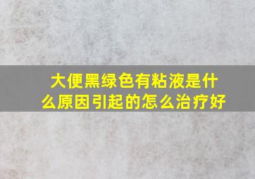 大便黑绿色有粘液是什么原因引起的怎么治疗好