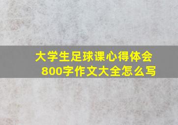 大学生足球课心得体会800字作文大全怎么写