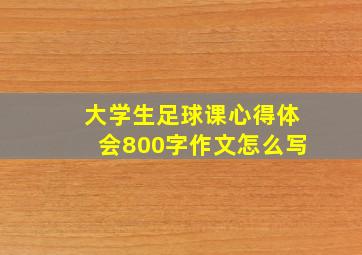 大学生足球课心得体会800字作文怎么写