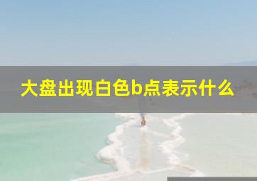 大盘出现白色b点表示什么