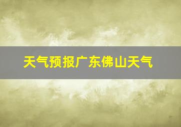 天气预报广东佛山天气