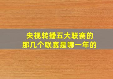 央视转播五大联赛的那几个联赛是哪一年的