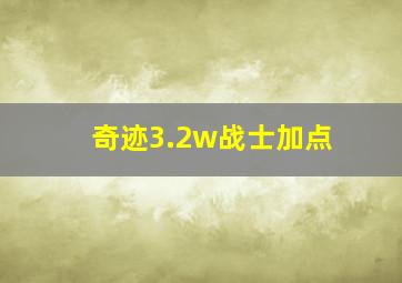 奇迹3.2w战士加点