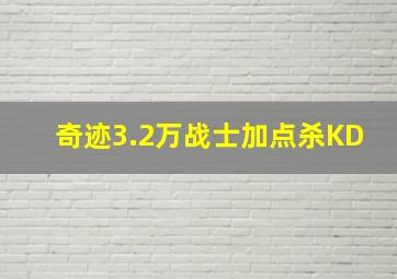 奇迹3.2万战士加点杀KD