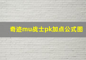 奇迹mu战士pk加点公式图