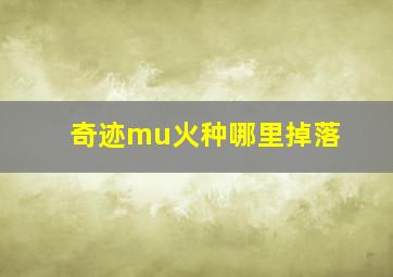 奇迹mu火种哪里掉落