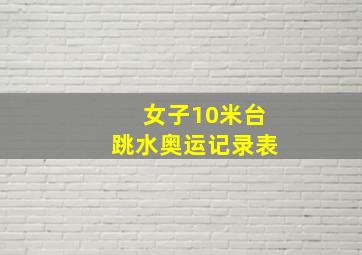 女子10米台跳水奥运记录表