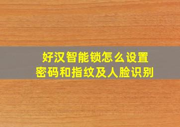 好汉智能锁怎么设置密码和指纹及人脸识别