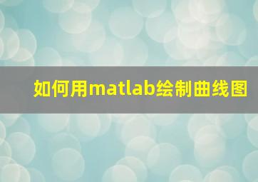 如何用matlab绘制曲线图