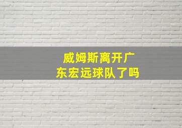 威姆斯离开广东宏远球队了吗