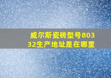 威尔斯瓷砖型号80332生产地址是在哪里