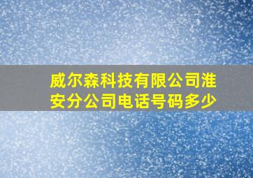 威尔森科技有限公司淮安分公司电话号码多少