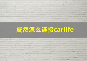 威然怎么连接carlife